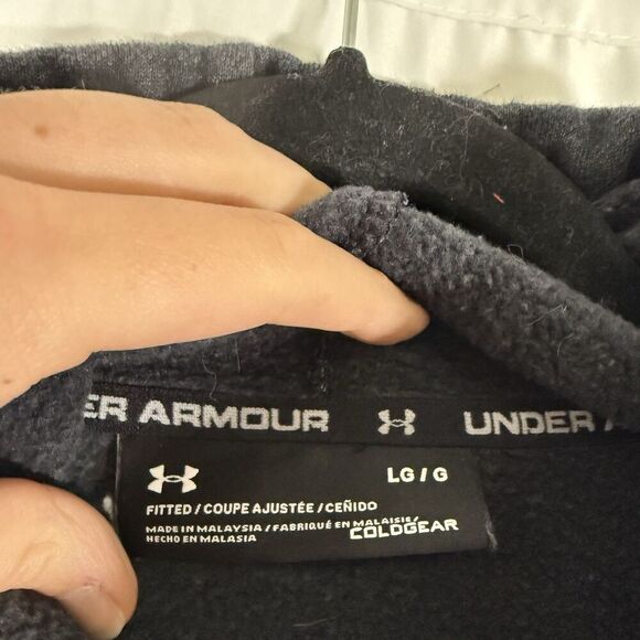 Under Armour Sweater Women's Large Grey Cowl Neck Fleece Lined Long Sleeve - Picture 6 of 13